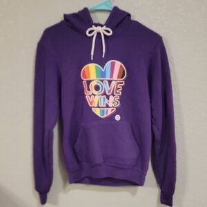 Bella Canvas Purple 'Love Wins' Heart Hoodie